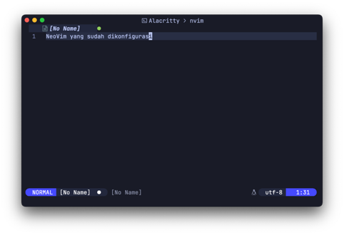 Neovim sudah dikonfigurasi